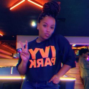 NAVY BLUE AND NEON IVY PARK CROP TOP!